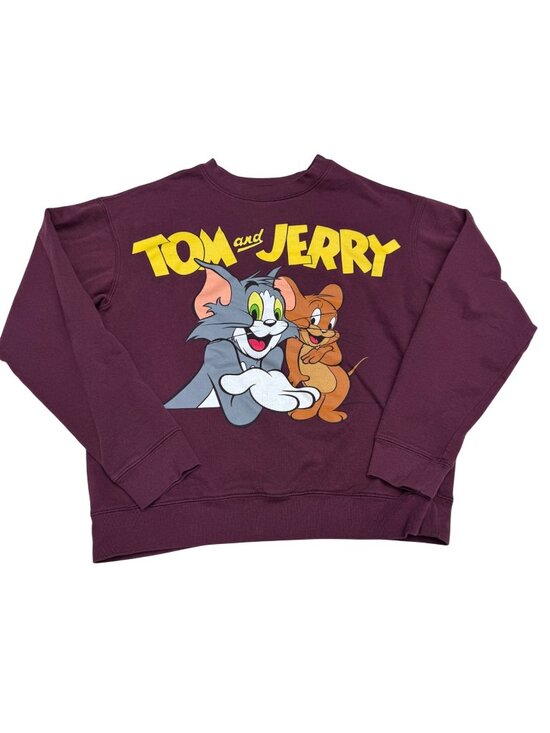 Tom and Jerry Tops - Tom and Jerry Faces & Logo Women's Pullover Sweatshirt, Size M